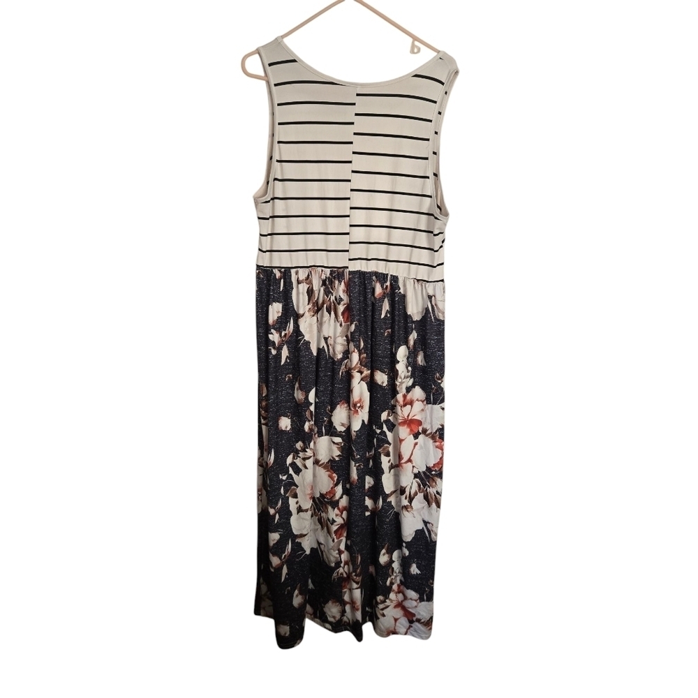 Shein Womens floral print Stripe Dress Plus size XXL - Picture 2 of 4
